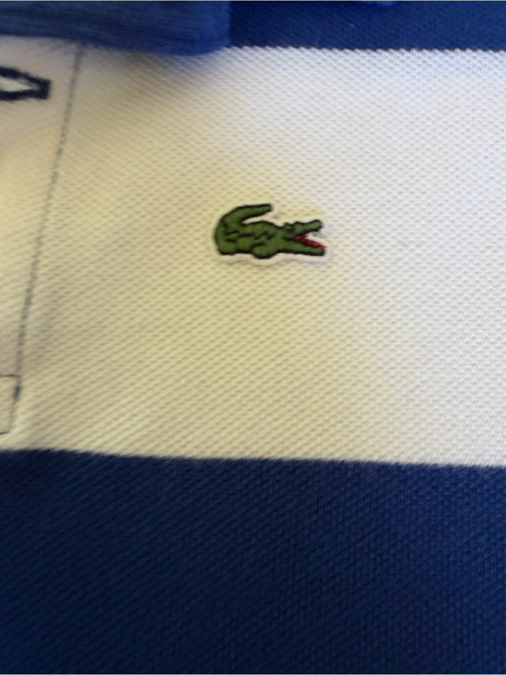 Lacoste Boys' Multicolor Stripe Polo - Red Green Yellow Navy White - Picture 4 of 5